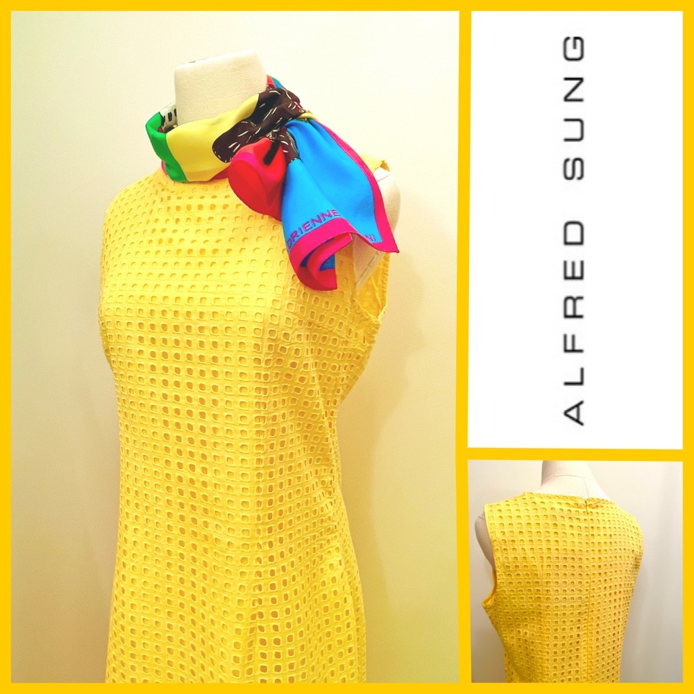 Alfred Sung Eyelet Shift Dress NWT